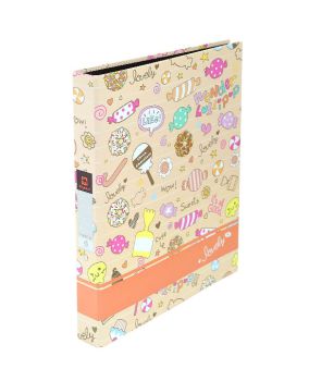 แฟ้ม 2 ห่วง ตราช้าง รุ่น 225A4 ปกกระดาษพิมพ์ลาย ขนาด A4 (คละสี)