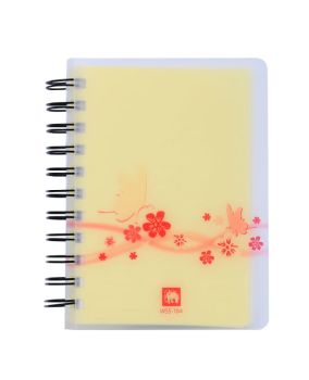 สมุดบันทึกปกแข็งริมลวด ตราช้าง รุ่น WSS-104 ปก PP ขนาด A6 (คละลาย)