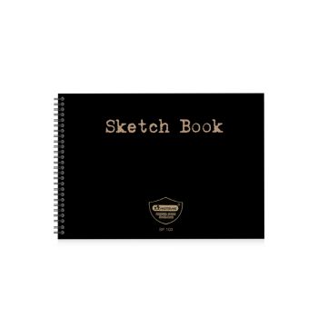 สมุดสเก็ตซ์ริมลวดมาสเตอร์อาร์ตรุ่น SP103 ขนาด A4 100แกรม 50แผ่น สีดำ