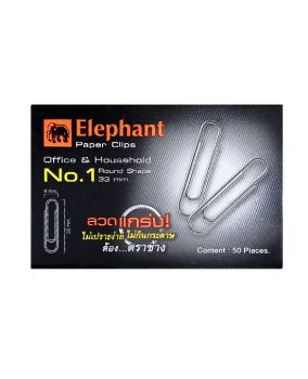 ลวดเสียบกระดาษแบบกลม ตราช้าง เบอร์ 1 33มม. 