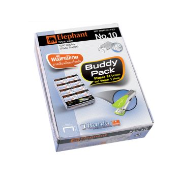 ลวดเย็บกระดาษ ตราช้าง รุ่น ไทเทเนีย เบอร์ 10 Buddy Pack