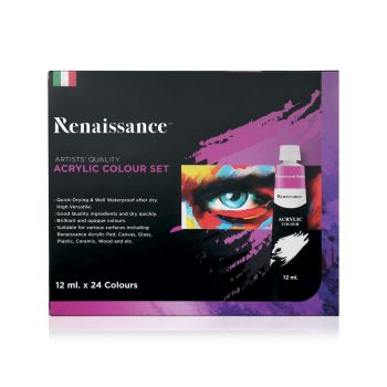 สีอะคริลิค Renaissance ชุด 24 สี 12 มล.