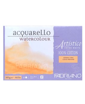 กระดาษวาดภาพ Fabriano Artistico 300แกรม ผิวกึ่งหยาบ ขนาด12.5x18cm 25 แผ่น