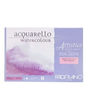 กระดาษวาดภาพ Fabriano Artistico 300แกรม ผิวหยาบ ขนาด12.5x18cm 25 แผ่น 