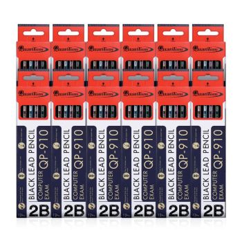 ดินสอดำ 2B ควอนตั้ม QP910 (คละสี 144 แท่ง)