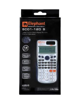 เครื่องคิดเลข ตราช้าง รุ่น SC01-12D สีเงิน 
