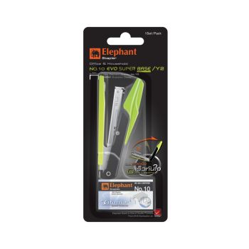 (Factory Clear) ชุดเครื่องเย็บกระดาษเบอร์10 ตราช้างรุ่น 10อีโว ซุปเปอร์เบส/Y2 สีเขียวมะนาว