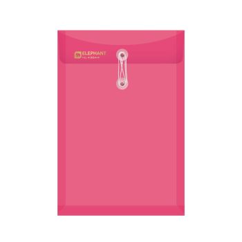 แฟ้มซองพลาสติกผูกเชือกขยายข้าง ตราช้าง 435A4 สีสีแดง (12เล่ม/แพ็ค)