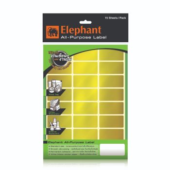 แล็บสติ๊กเกอร์ All-Purpose ตราช้าง เบอร์ A10 ขนาด 25x50 mm สีทอง เนื้อมัน