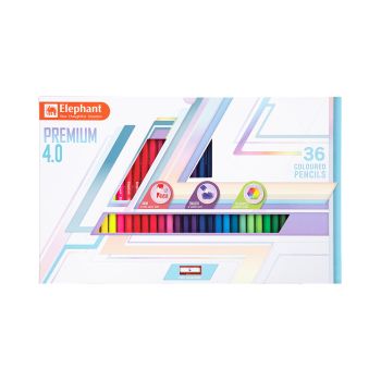 สีไม้ ตราช้าง เกรดพรีเมี่ยม แท่งยาว 36 สี