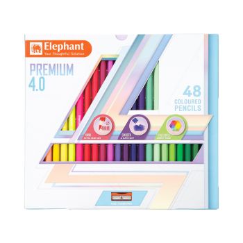 สีไม้ ตราช้าง เกรดพรีเมี่ยม แท่งยาว 48 สี