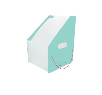 กล่องเอกสารขยายฐาน 13 ช่อง ตราช้าง รุ่น 01-EM สีเขียว