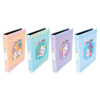 แฟ้ม 2 ห่วง ตราช้าง ลาย Mimineko ขนาด A4 (คละสี)