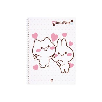 สมุดบันทึก ตราช้าง รุ่น WMM-201 ลาย Mimineko ขนาด B5 70 แกรม 60 แผ่น