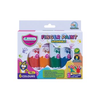 สีทามือ ฟิงเกอร์เพ้นท์ Master Art Finger Paint ขนาด 75 มล. 6 สี