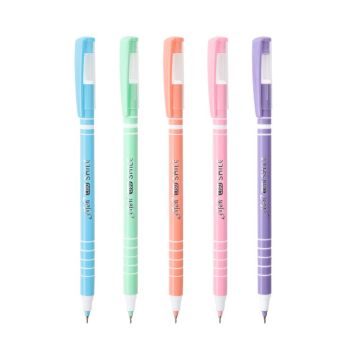 ปากกาลูกลื่น 0.5มม. Elfen Liso Smile หมึกน้ำเงิน (ด้ามคละสี) (กระบอก 50 ด้าม)