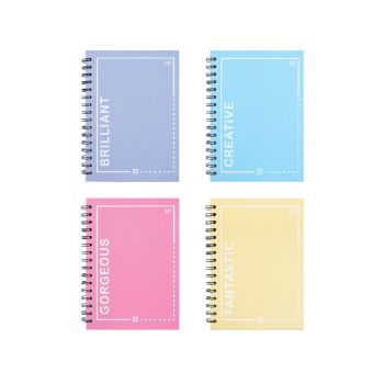สมุดปกแข็งริมลวด ตราช้าง WHC-625T A5 70 แกรม 100 แผ่น คละลาย