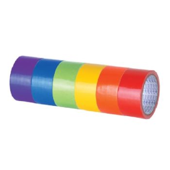 เทปผ้า Elfen 48มม. x 8 หลา คละสี (แพ็ค 6 ม้วน)