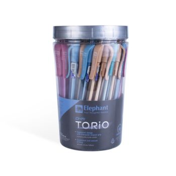 ปากกาลูกลื่น 0.7มม. ตราช้าง Drift Torio หมึกสีน้ำเงิน คละสี (กระบอก 50 ด้าม)