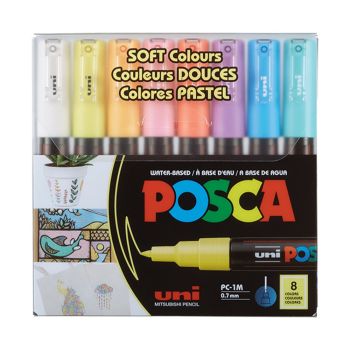 ชุดปากกามาร์คเกอร์ Uni Posca PC-1M 8 สี Soft Color