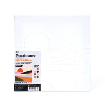 แคนวาสเรนาซองซ์ รุ่นระบายสีตามตัวเลข 280แกรม 20x20ซม. ลาย Sunset