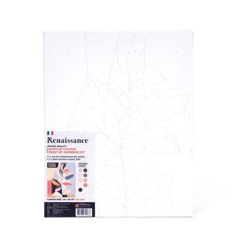 แคนวาสเรนาซองซ์ รุ่นระบายสีตามตัวเลข 280แกรม 24x30ซม. ลาย P Leaves