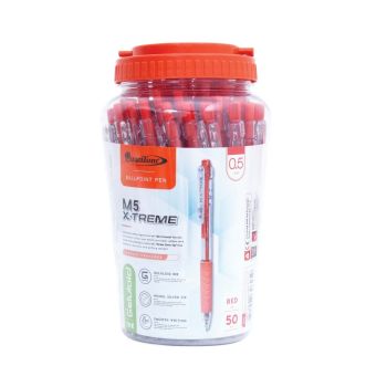 ปากกาลูกลื่น 0.5มม. ควอนตั้ม M5 X-treme สีแดง (50ด้าม/กระบอก)