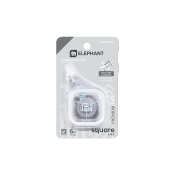 เทปลบคำผิดตราช้างรุ่น สแควร์ 5มม. x 6ม. สีขาว