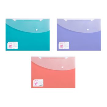 แฟ้มกระดุมพลาสติก 3 ช่อง ตราช้าง File Idea B03 (คละสี)