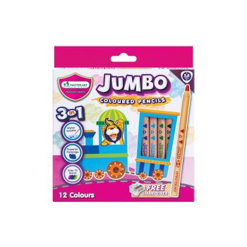 ดินสอสีจัมโบ้แท่งยาว 12สี มาสเตอร์อาร์ต 3in1 5.8มม