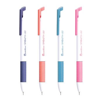 ปากกาลูกลื่น 0.5มม. ควอนตั้ม Geluloid Smooth ด้ามคละสี หมึกสีน้ำเงิน (3ด้าม/แพ็ค)