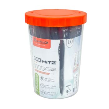 ปากกาลูกลื่น 1.0 มม. Quantum 100 Hitz หมึกสีดำ (กระบอก 50 ด้าม)