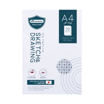 สมุดวาดเขียนมาสเตอร์อาร์ตรุ่น JP-04 แบบแพดผิวเรียบขนาด A4 100แกรม 30แผ่น