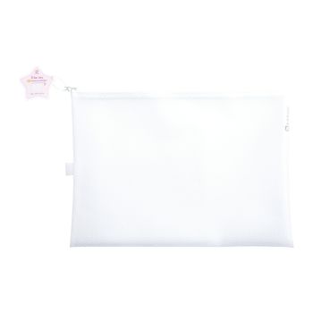 กระเป๋าซิปตาข่ายสี EVA ตราช้างไฟล์ ไอเดีย A4 สีขาว