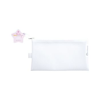 กระเป๋าซิปตาข่ายสี EVA ตราช้างไฟล์ ไอเดีย เช็ค สีขาว