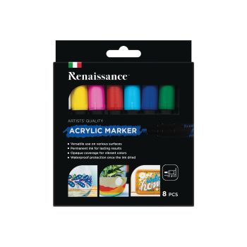 ปากกามาร์กเกอร์สีอะคริลิค เรนาซองซ์ ชุด 8 สี STANDARD