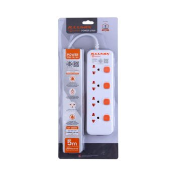 ปลั๊กไฟอิลลูมิกซ์รุ่น 4405S 4ช่อง 4สวิตซ์ 5เมตร สีขาว