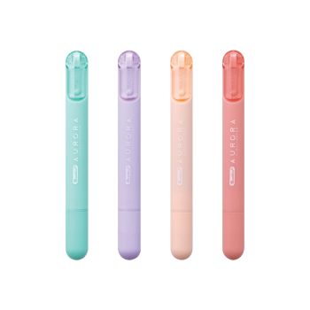 ปากกาเน้นข้อความ ควอนตั้มรุ่นออโรร่า (4ด้ามคละสีนอร์ธ/แพ็ค)