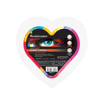 แคนวาสรูปหัวใจ เรนาซองซ์ HOBBY 280แกรม 20X20ซม. 
