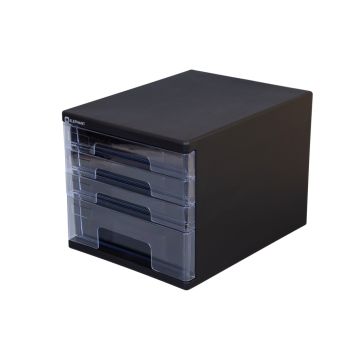 ตู้เอกสารพลาสติก 4 ชั้น ตราช้าง สีดำ