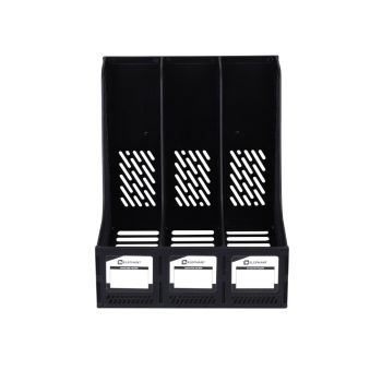 กล่องเอกสารพลาสติก 3 ช่อง ตราช้าง สีดำ