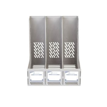 กล่องเอกสารพลาสติก 3 ช่อง ตราช้าง สีเทา