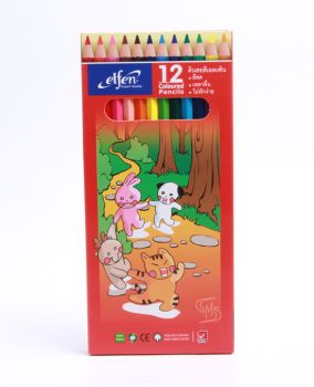 สีไม้ แท่งยาว เอลเฟ่น 12 สี 