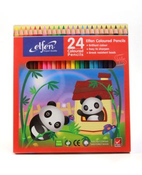 สีไม้ เอลเฟ่น แท่งยาว 24 สี