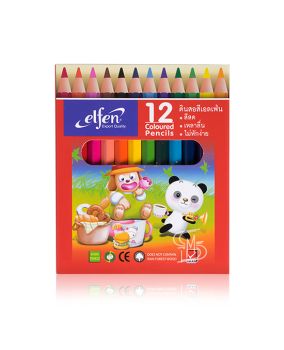 สีไม้ แท่งสั้น เอลเฟ่น 12 สี 