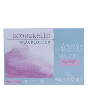 กระดาษวาดภาพ Fabriano Artistico ผิวเรียบ ขนาด 12.5x18cm 300แกรม 25 แผ่น