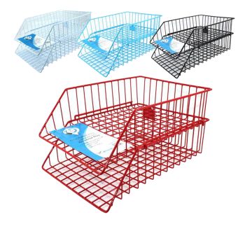 ตะกร้าเอกสารแบบลวด โรบิน 2 ชั้น No.402 (คละสี)