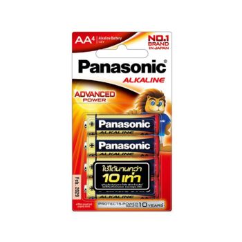 ถ่านอัลคาไลน์ ขนาด AA Panasonic (แพ็ค 4 ก้อน)