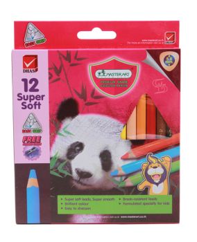 สีไม้ Master Art ขนาดจัมโบ้ ซูปเปอร์ซอฟท์ 12 สี