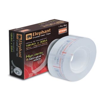 เทปใสแกน 1 นิ้วตราช้าง (18 มม. X 33 ม.)
